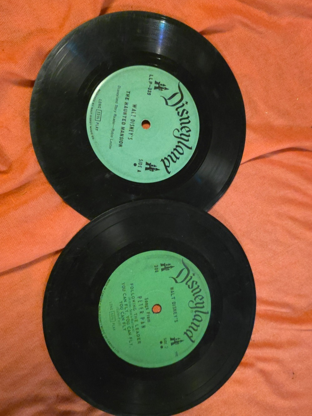 4/$67 Deal! Disneyland Vintage 45s Haunted Mansion & Peter Pan